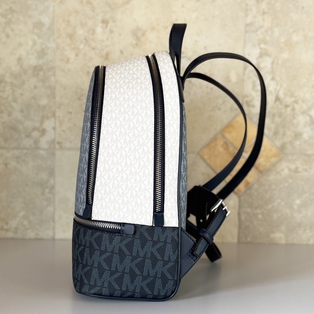 Michael Kors Rhea MD Backpack MK Color-Block Admiral Navy Multi - Picture 6 of 15